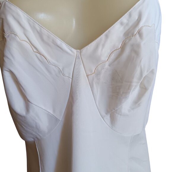 Vintage Sears Nylon Slip Dress Size 38 Short White Adjustable Straps 1960's - Picture 2 of 12